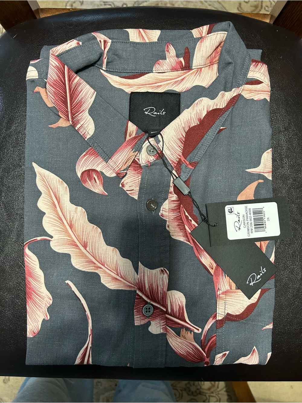 Rails Men's Carson Crimson Paradise Button-Up Shirt 2XL